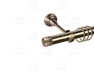 Карниз для штор однорядный «Заглушка закругленная» D25Г антик