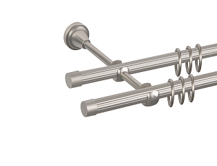 Карниз для штор двухрядный «Заглушка плоская» D16Р/16Р сатин