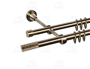 Карниз для штор двухрядный «Крис» D16Г/16Г антик