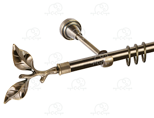 Карниз для штор однорядный «Лист розы» Ø16Г антик