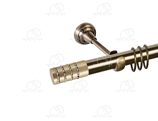 Карниз для штор однорядный «Зевс» D25Г антик