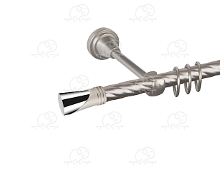 Карниз для штор однорядный «Вега» D16К сатин/хром