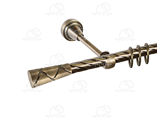 Карниз для штор однорядный «Трапеция» D16К антик