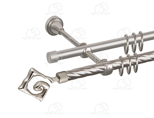 Карниз для штор двухрядный «Лабиринт» D16К/16Г сатин