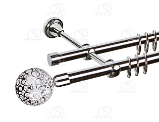 Карниз для штор двухрядный «Метеор» D16Г/16Г хром