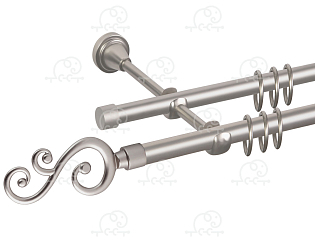 Карниз для штор двухрядный «Лоза» D16Г/16Г сатин