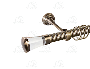 Карниз для штор однорядный «Люксор Стекло» D25Р антик