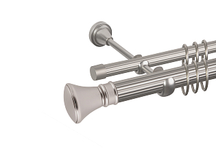 Карниз для штор двухрядный «Колокол» D25Р/16Р сатин