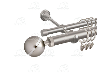 Карниз для штор двухрядный «Сатурн» D25Г/16Г сатин