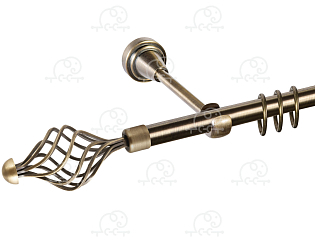 Карниз для штор однорядный «Ажур» D16Г антик
