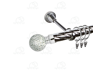 Карниз для штор однорядный «Мираж» D25К хром