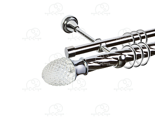 Карниз для штор двухрядный «Версаль» Ø25К/16Г хром