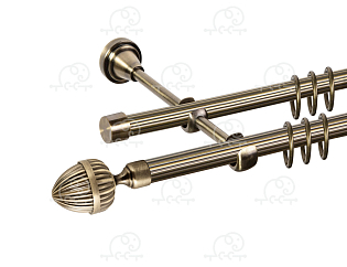 Карниз для штор двухрядный «Милано» D16Р/16Р антик