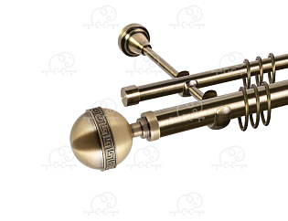 Карниз для штор двухрядный «Таврика» D25Г/16Г антик