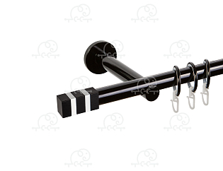 Карниз для штор однорядный «Крокус» D19Г чёрный