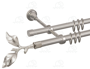 Карниз для штор двухрядный «Лист розы» D16Р/16Р сатин