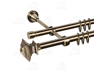 Карниз для штор двухрядный «Верди» D16Г/16Г антик