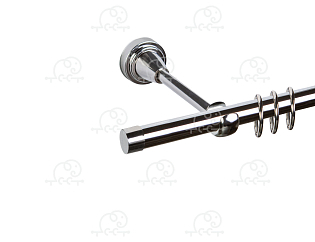 Карниз для штор однорядный «Заглушка плоская» D16Г хром