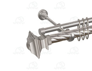 Карниз для штор двухрядный «Верди» D25К/16Г сатин