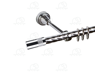 Карниз для штор однорядный «Цилиндр» Ø16К хром