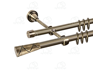 Карниз для штор двухрядный «Трапеция» D16Р/16Р антик