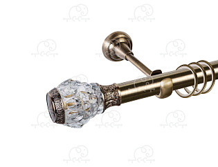 Карниз для штор однорядный «Мурано» D25Г антик