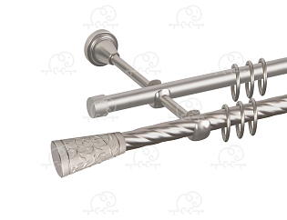 Карниз для штор двухрядный «Севилья» D16К/16Г сатин