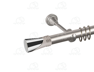 Карниз для штор однорядный «Вега» D25Г сатин/хром