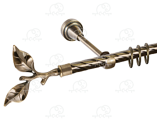 Карниз для штор однорядный «Лист розы» D16К антик