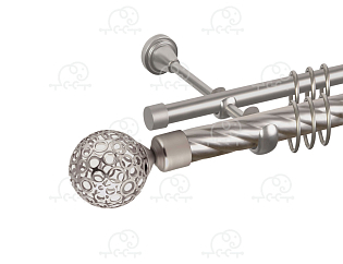 Карниз для штор двухрядный «Метеор» D25К/16Г сатин