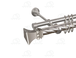 Карниз для штор двухрядный «Эмпория» D25К/16Г сатин