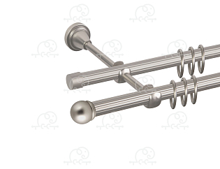 Карниз для штор двухрядный «Сфера» D16Р/16Р сатин