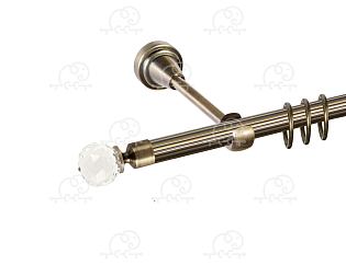 Карниз для штор однорядный «Кристалл» D16Р антик