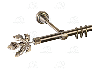 Карниз для штор однорядный «Клён» D16Г антик