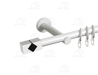 Карниз для штор однорядный «Тандем» D19Г белый