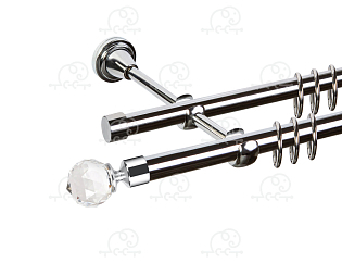 Карниз для штор двухрядный «Кристалл» D16Г/16Г хром