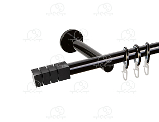 Карниз для штор однорядный «Нордик» D19Г чёрный