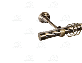 Карниз для штор однорядный «Заглушка плоская» D25К антик