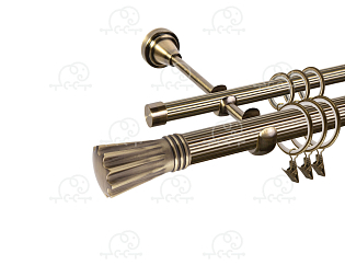 Карниз для штор двухрядный «Буэнос» D25Р/16Р антик