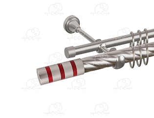 Карниз для штор двухрядный «Тристан» D25К/16Г сатин/красный