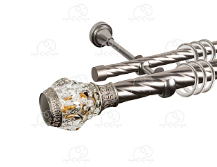 Карниз для штор двухрядный «Мурано» D25К/16К сатин