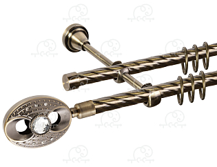 Карниз для штор двухрядный «Игнацио» D16К/16К антик