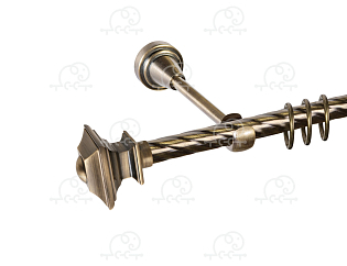 Карниз для штор однорядный «Верди» D16К антик