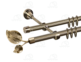 Карниз для штор двухрядный «Лист большой» D16Р/16Р антик