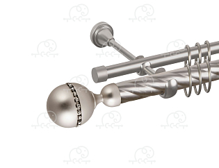 Карниз для штор двухрядный «Кортеза» D25К/16Г сатин