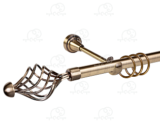 Карниз для штор однорядный «Ажур» D19Г антик