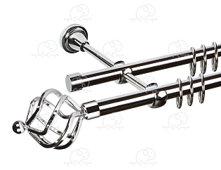 Карниз для штор двухрядный «Булава» D16Г/16Г хром