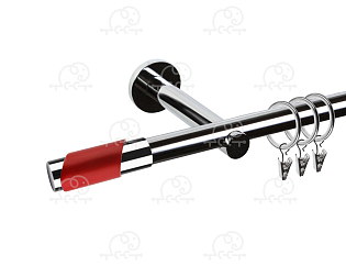 Карниз для штор однорядный «Париж» D19Г хром/красный