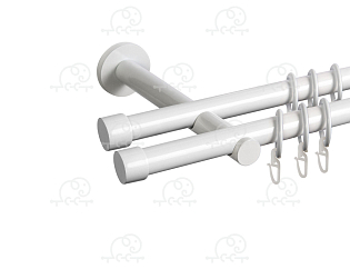 Карниз для штор двухрядный «Заглушка» D19Г/19Г белый