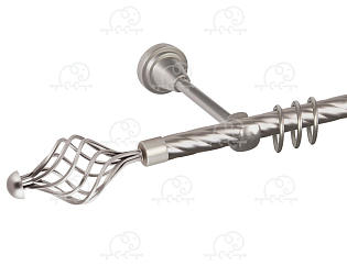 Карниз для штор однорядный «Ажур» D16К сатин